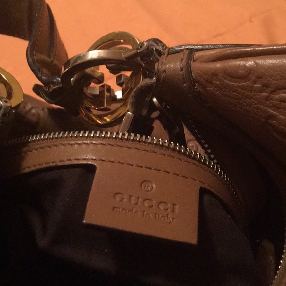Authentic Bronze Gucci Leather GG Twins Med Hobo - Picture 4 of 7